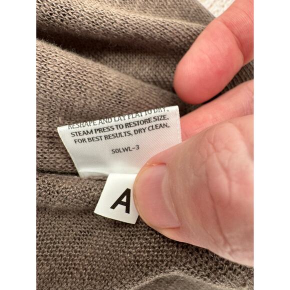 Eileen Fisher 100% Linen Sleeveless Tie Front Duster Sweater Vest Womens L Brown - Picture 10 of 12